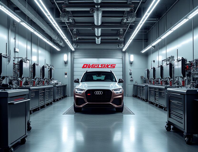 Interno dell'officina Nautica Veloce con ponti sollevatori e strumenti all'avanguardia